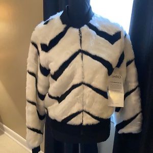 NWT Ashro Faux fur bomber jacket